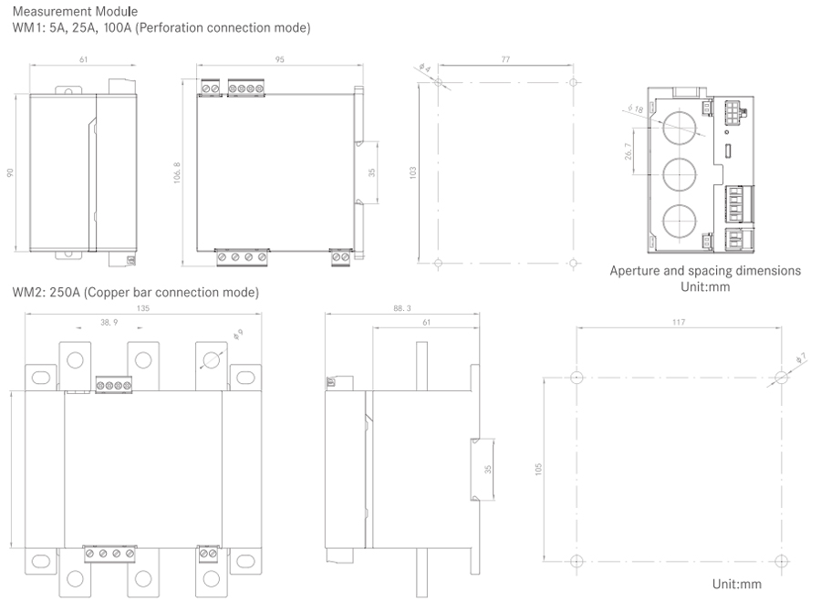 WDH-31-580 Motor Protection Controller Dimension